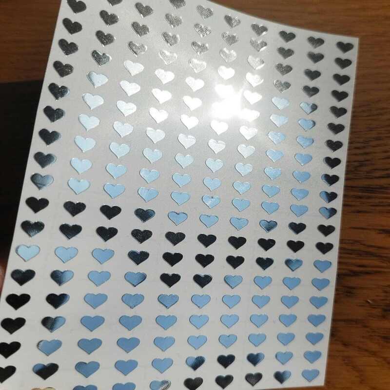 200 6mm Heart Stickers Gold, Silver, Holographic - Gold