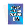 18th Birthday Card For Him - Blue - A5 Portrait - 1 Card