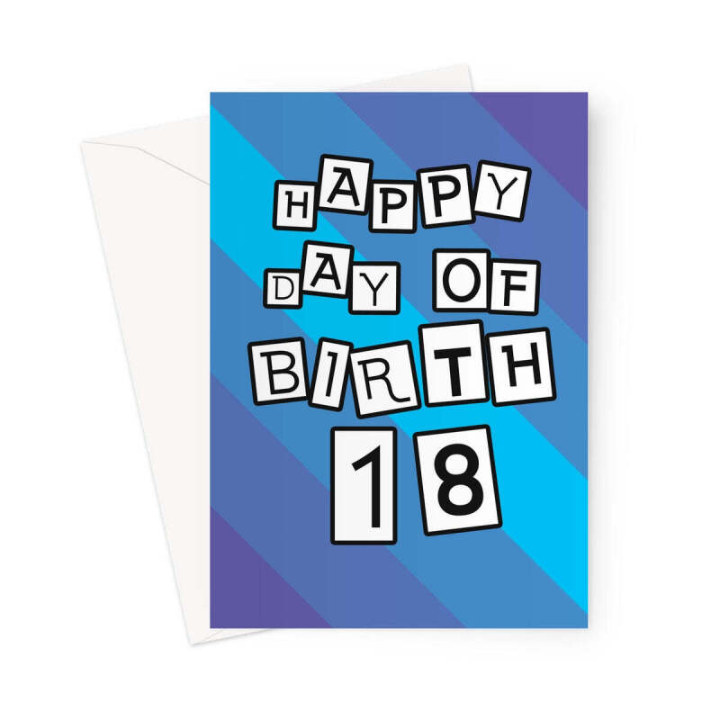 18th Birthday Card For Him - Blue - A5 Portrait - 1 Card