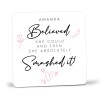 New job Gift - She Believed She Could and Absolutely Smashed It Personalised Leaving Coaster for a co-worker congratulations new job coaster - Single Coaster