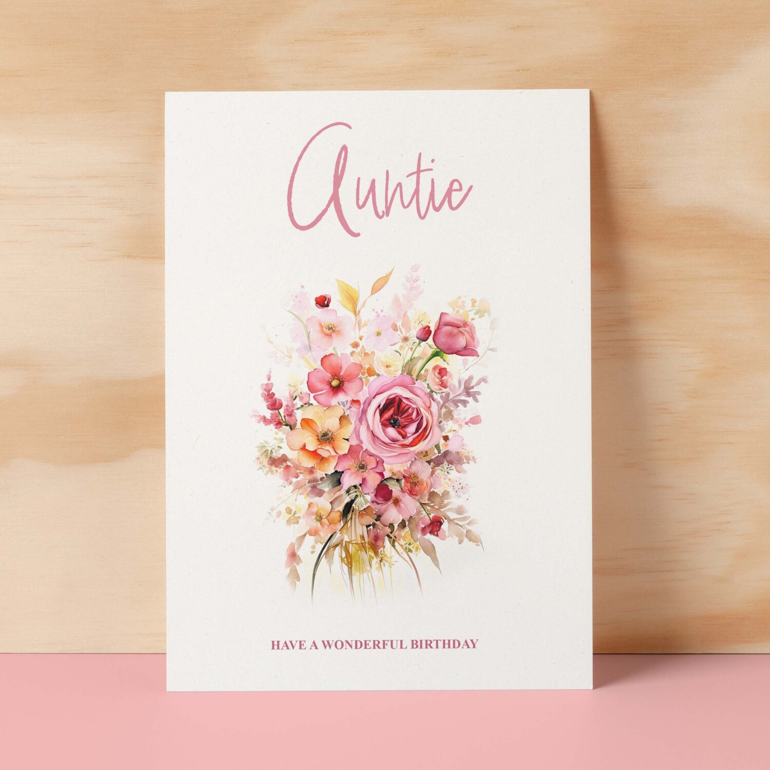 Birthday Card For Auntie Card For Her Card for Auntie Luxury Card For Auntie Birthday Card for Loved One Auntie Card Birthday Flower Card - Small (4x6) / Blank Message