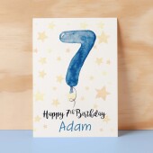 Personalised 7th Birthday Card For Boy Custom Name Card For Boy Seventh Birthday Card For Child Birthday Card for Boy Custom 7th Birthday