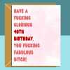 Funny 40th Birthday Card - Personalised - For Her or Him - Perfect greetings card for bestie, friend, sister, anyone turning 40 years old - Blank inside - Regular - Matte