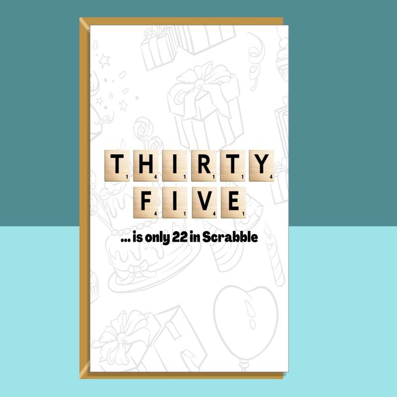 Funny 35th Birthday Card Personalised Inside - For Him or For Her - Ideal for your friend, boyfriend, girlfriend, or someone else turning 35 - Blank inside - Large