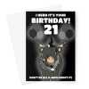 Emo Cow 21st Birthday Card - A5 Portrait - 1 Card