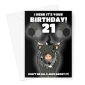 Emo Cow 21st Birthday Card