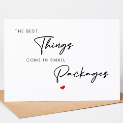 The Best things come in small packages Baby Announcement card - A6 - 4.1" x 5.8"