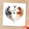 Anniversary Card For Husband Card for Anniversary Card For Wife Bear Anniversary Card For Couple Engagement Card For Couple Wedding Card - Square (6x6) / Blank Message