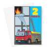 Boys 2nd Birthday Card - Fire Engine - A5 Portrait - 1 Card