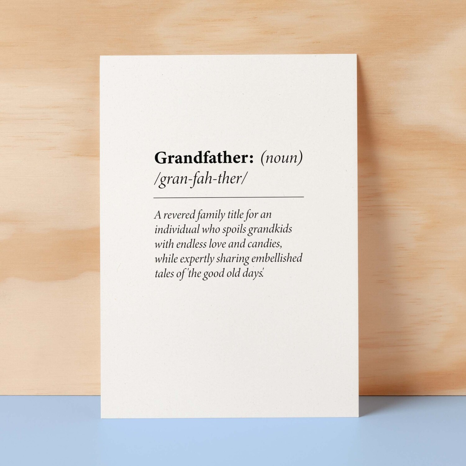 Birthday Card For Grandad Fun Dictionary Quote Card For Grandad Custom Message Card For Grandad Funny Birthday Card For Grandad - Small (4x6) / Blank Message