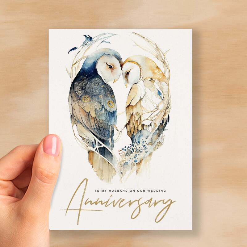 Anniversary Card For Husband Anniversary Card To My Husband Wedding Anniversary Card For Her Husband Anniversary Card - Small (4x6) / Blank Message