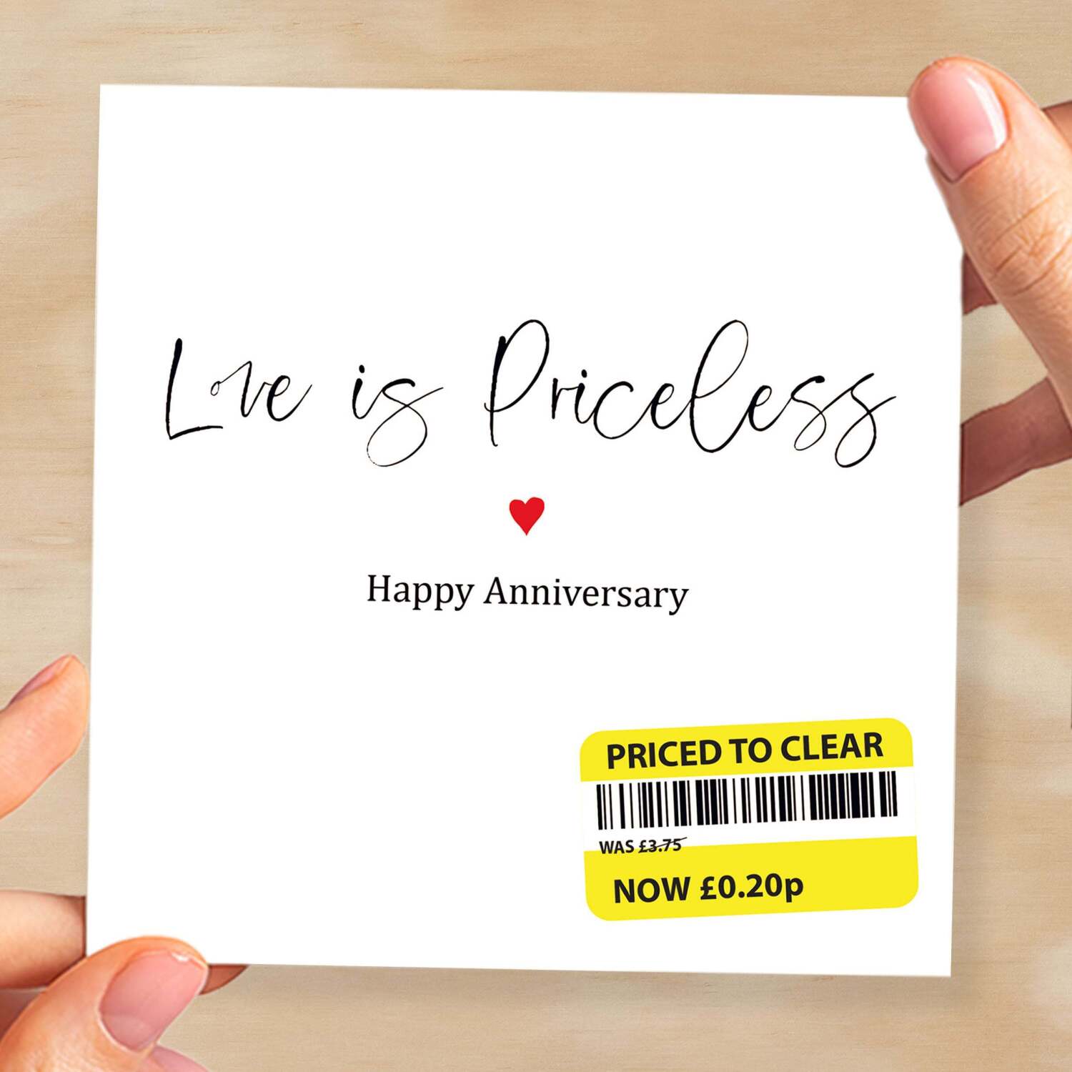 Funny Anniversary Card with Reduced Sticker Anniversary Card For Him Anniversary Card For Her Card For Wife Anniversary Card For Wife - Square (6x6) / Blank Message