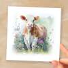 Notelet Card of a Cow For Anyone Any Occasion Card For Her or For Him Card For Birthday or Easter Card Thank You Card - Square (6x6) / Blank Message