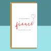 Fiancé Birthday Card - Ideal for your Fiance - Personalised - For Him or For Her - Cute Heart Card on his Birthday - Blank inside - Small