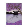 Original Japanese Art Print - Cherry Blossom Lake - 4"x6"