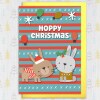 Hoppy Christmas funny, cute rabbit, bunny, pet Christmas, holidays, festive card for children, child, kids (Size A6/A5/A4/Square 6x6") - A6: Single card