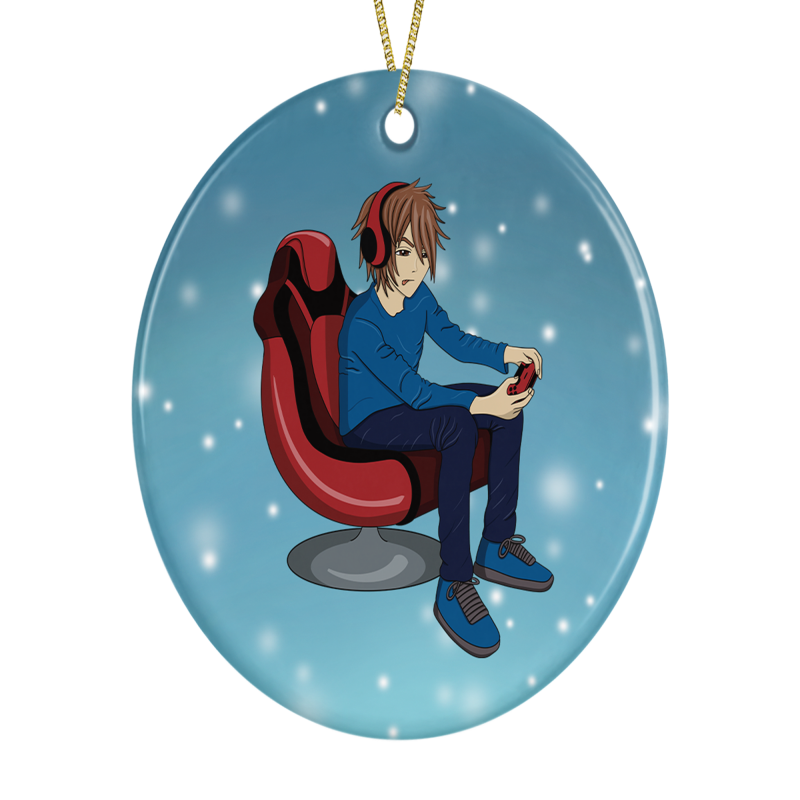 Christmas Tree Decoration For A Boy Gamer - Anime - Blue