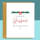 Husband Christmas Card - For Him - Personalised - Love - Xmas Card for Husband