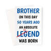 Brother 50th Birthday Card - Bellend Joke - A5 Portrait - 1 Card