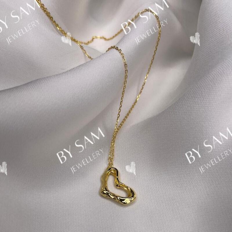 Heart necklace gift for her - Gold