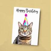 Birthday Card For Her Card For Friend Mum or Sister Birthday Card For Him Brother Dad Happy Birthday Card of Tabby Cat Fun Birthday Card