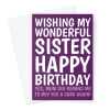 Happy Birthday Card For Sister - Mum Reminded Me To Buy A Card Purple -  A5 Greeting Card - A5 Portrait - 1 Card