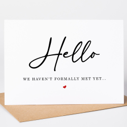 Baby announcement card Hello We haven't Formally Met - A6 - 4.1" x 5.8"