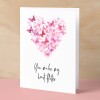 Anniversary or Valentine's Card for Her Anniversary Card for Wife Valentines Day Card For Husband Boyfriend or Girlfriend Butterfly Heart - Small (4x6) / Blank Message