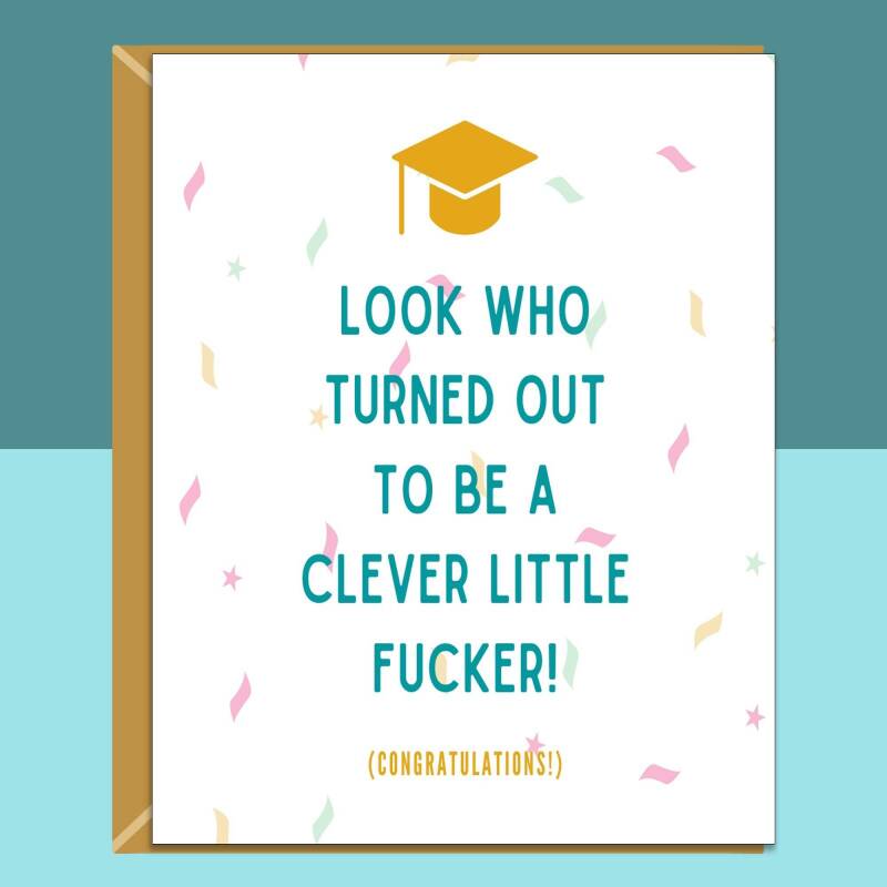 Funny Graduation Card - For Him or For Her - Personalised inside or blank - For University, College, PHD, Law School or more - Graduate Gift - Blank inside - Regular