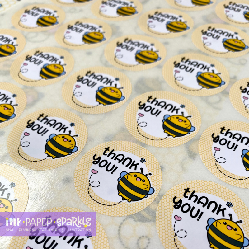 ChubbiBumble Bee Round Stickers - Matt - Pretty Things Inside