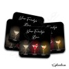 personalised bar mat Cocktail Bar Runner Mat, Custom Beer Mats & Bar Gift Set Garden Bar Sets/ Personalised Mats Home Bar Family Cocktails - Set of 4 Coasters