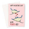 Cute Valentine's Day Card For Her - We're Meant To Be Manta Ray - A5 Portrait - 1 Card