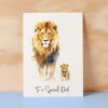 Birthday Card For Dad Card for Fathers Day Birthday Card For Her Birthday Gift For Dad Happy Birthday Card For Dad with Lion Illustration - Small (4x6) / Blank Message