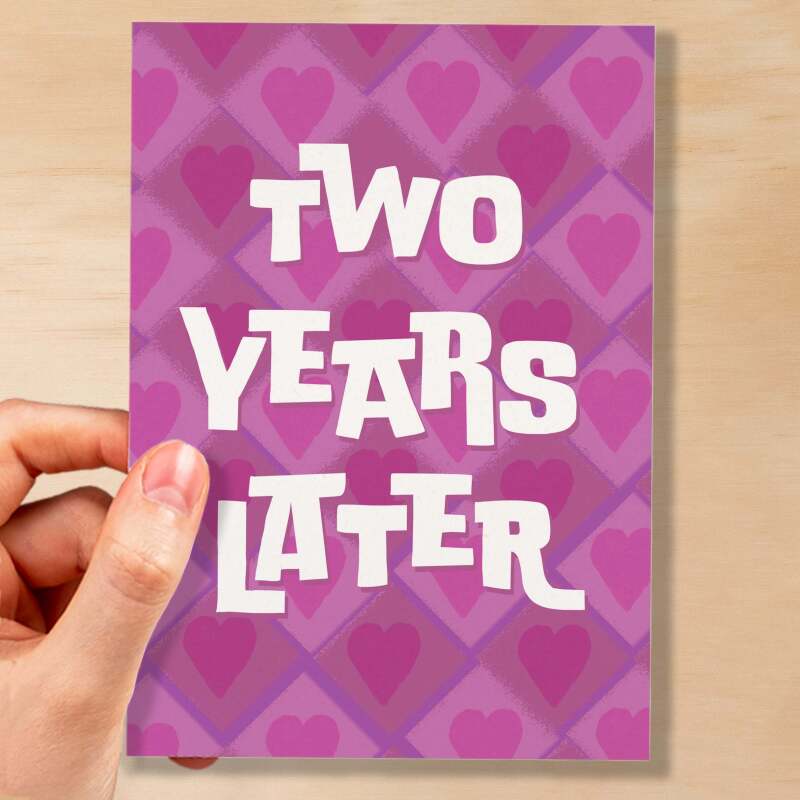 2nd Wedding Anniversary Card For Wife Anniversary Card for Husband Anniversary Card For Boyfriend or Girlfriend Second Anniversary Gift - Large (5x7) / Blank Message