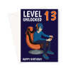 Level Unlocked 13 Birthday Card For Video Gamer - A5 Portrait - 1 Card