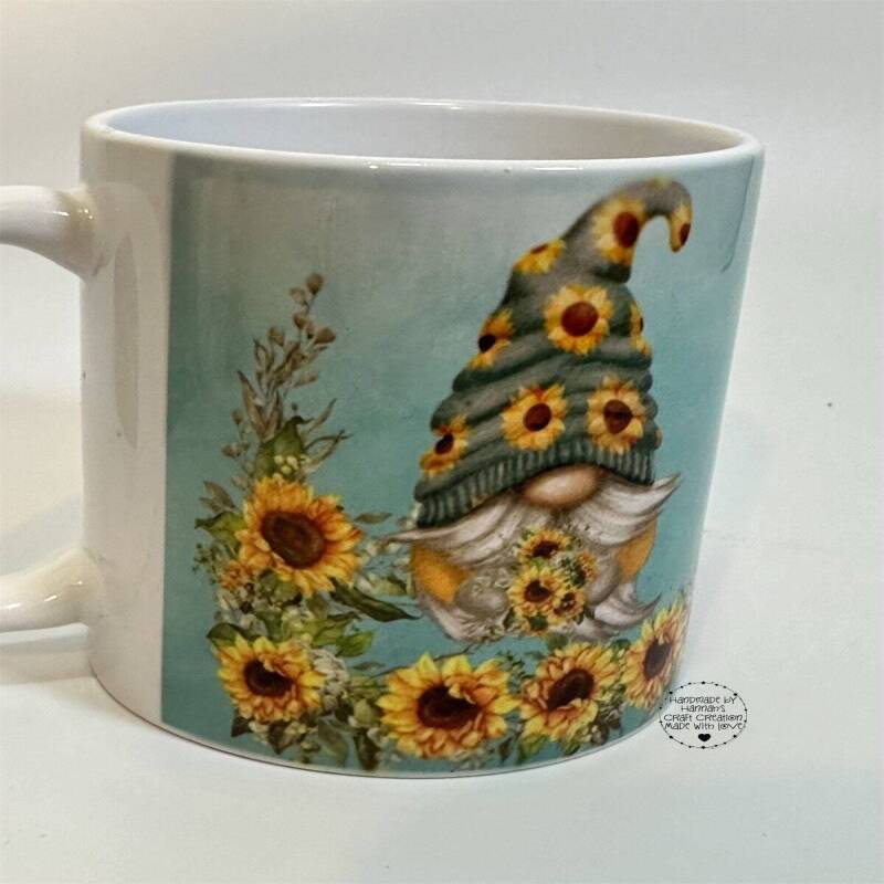 Sunflower/Bee Gnome mugs - mint green