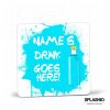 Coaster Personalised Blue Bottle Drink Coaster, Personalised, Drinks Mat, Personalised Drink Coaster, Fathers Day gift, Christmas Coaster - Single Coaster
