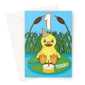 Cute Duckling 1st Birthday Card