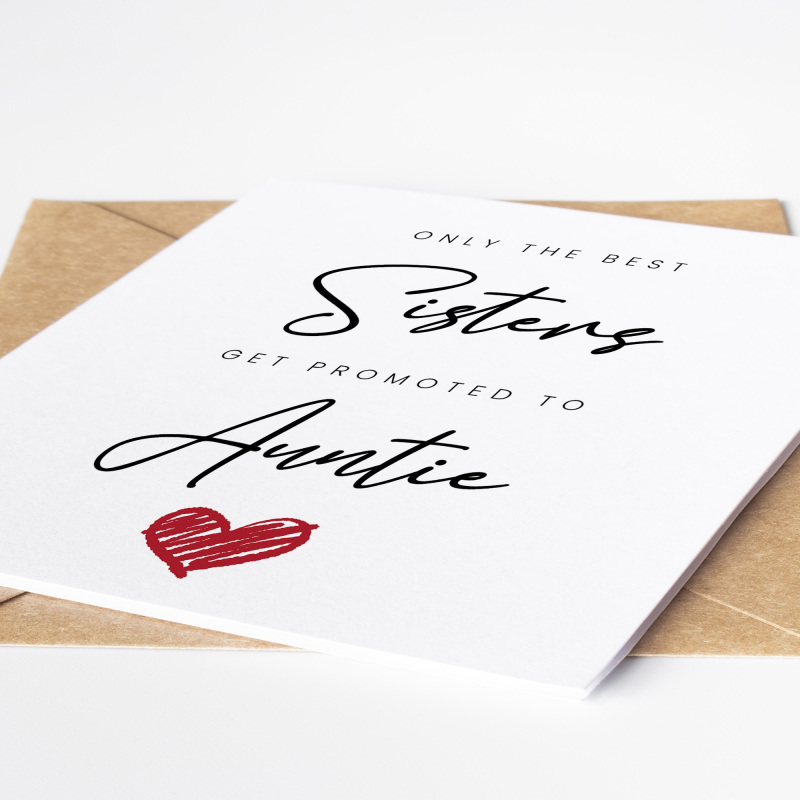 Only the Best Sisters Get Promoted to Auntie Pregnant Card, Amazing News On Your Pregnancy Card Pregnancy Card For Mummy. Pregnancy Card