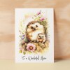 Birthday Card For Mum Card for Mothers Day Birthday Card For Her Birthday Gift For Mum Happy Birthday Card For Mum Hedgehog Illustration - Small (4x6) / Blank Message