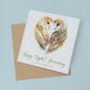 15th Anniversary Card Crystal Anniversary 15 Year Anniversary Card For Husband Owl Anniversary Card For Wife Fifteen Year Anniversary Card - Square (5.5x5.5) / Blank Inside