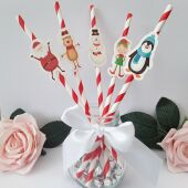 Christmas Paper Straws, Christmas Party Straws, Christmas Table Decor