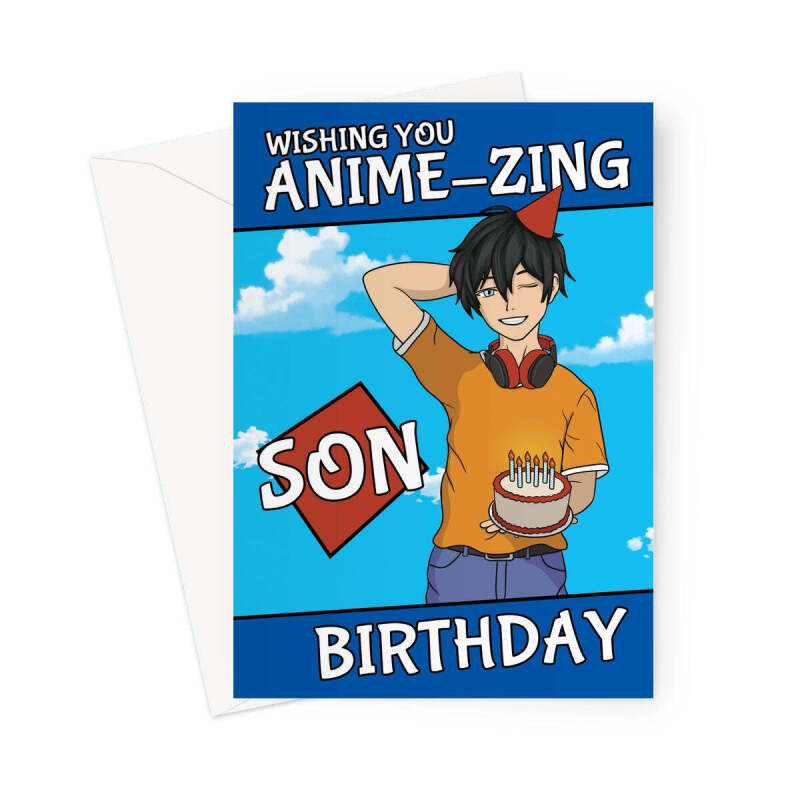 Son Birthday Card - Anime Boy - A5 Portrait - 1 Card