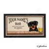 Personalised Dog Bar Runner Mat, Dog Sign & 4 x Drinks Coasters Gift Set Garden Bar Sets / Custom Beer Mats Home Bar, personalised bar mat - Set of 4 Coasters