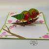 Handmade Love Birds Pop Up Card