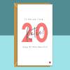 20th Birthday Card - personalised - for girlfriend, wife, Fiance - The one I love - 20 year old - Blank inside - Small