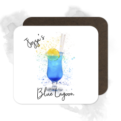 Personalised Blue Lagoon Coaster with Splash Effect