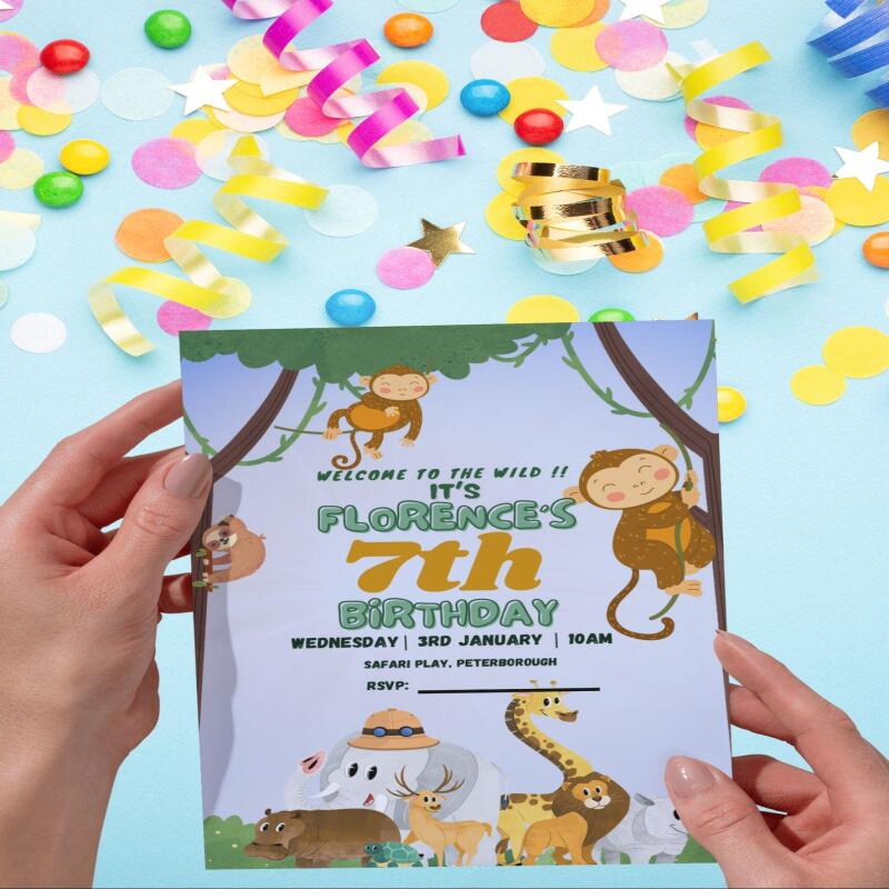 Printable Jungle Birthday Invitations Template