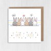 Bunny rabbits and colourful eggs Happy Easter Sunday cute card for any age, adults and children (Size A6/A5/A4/Square 6x6") - A6: Single card