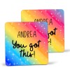 You Got This Coaster - Personalised Coaster, Rainbow Coaster, Friendship Gift, Birthday Gift, Congrats, New Job, Motivational, Best Friend - Single Coaster